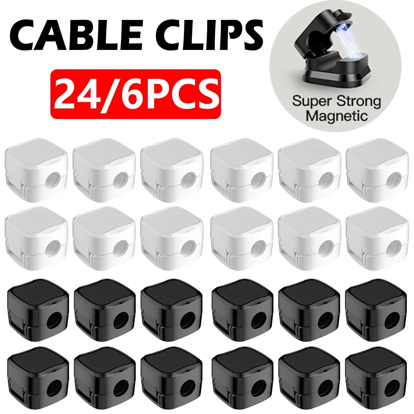 Cable Organizer Magnetic - Clips organizadores de cables magnéticos, gestión
