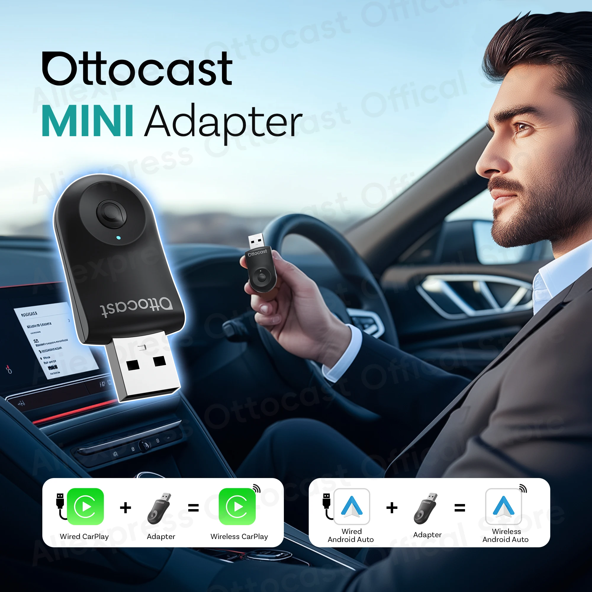 Phone Accessories Android - Nuevo Adaptador Inalámbrico OTTOCAST MINI 2026