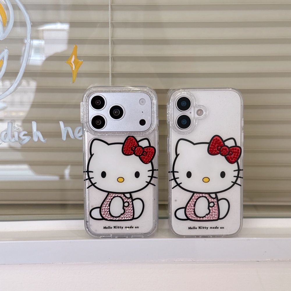 Phone Accessories Red - Funda de Teléfono KT con Diamantes