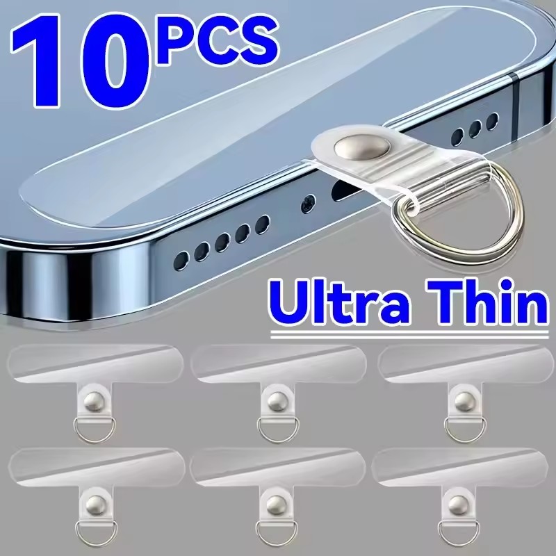 Phone Accessories Android - Clips universales transparentes desmontables para cordón