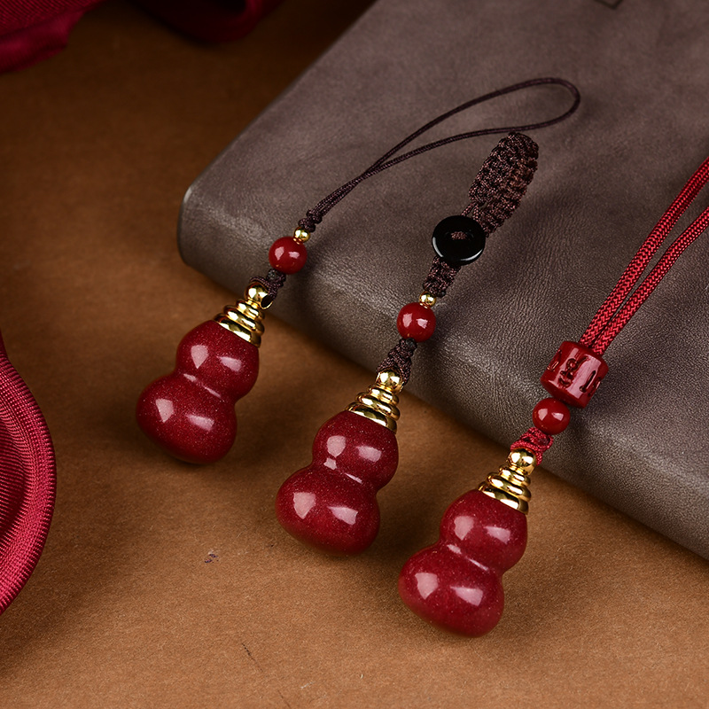 Phone Accessories Red - Colgante de calabaza de cinabrio rojo