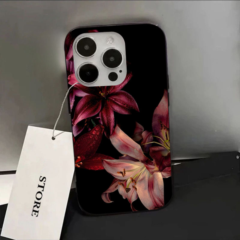 Phone Accessories Red - Funda de teléfono elegante con flor