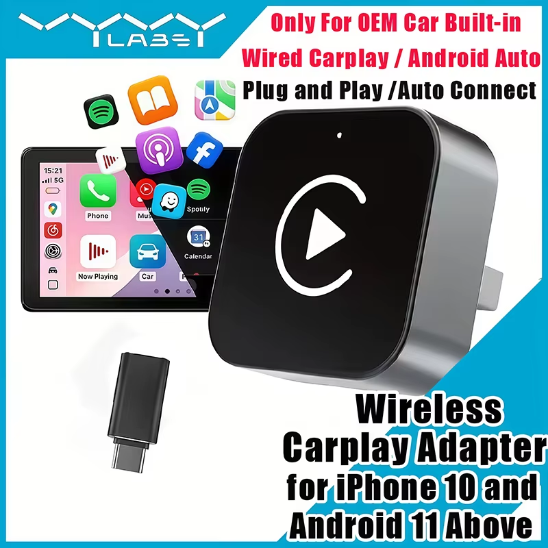 Phone Accessories Unique - Adaptador Inalámbrico CarPlay 2 en 1,