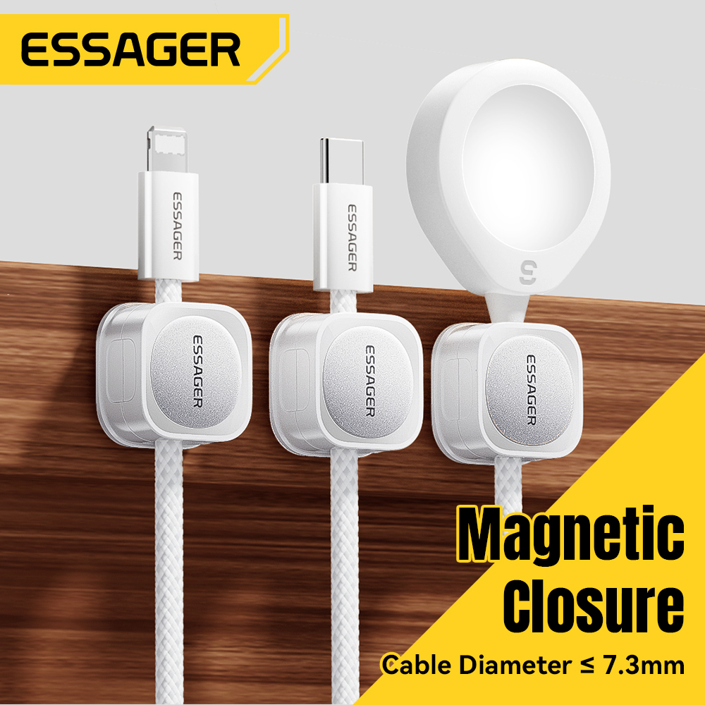 Cable Organizer Magnetic - Organizador de cables Essager, 3/6 piezas,