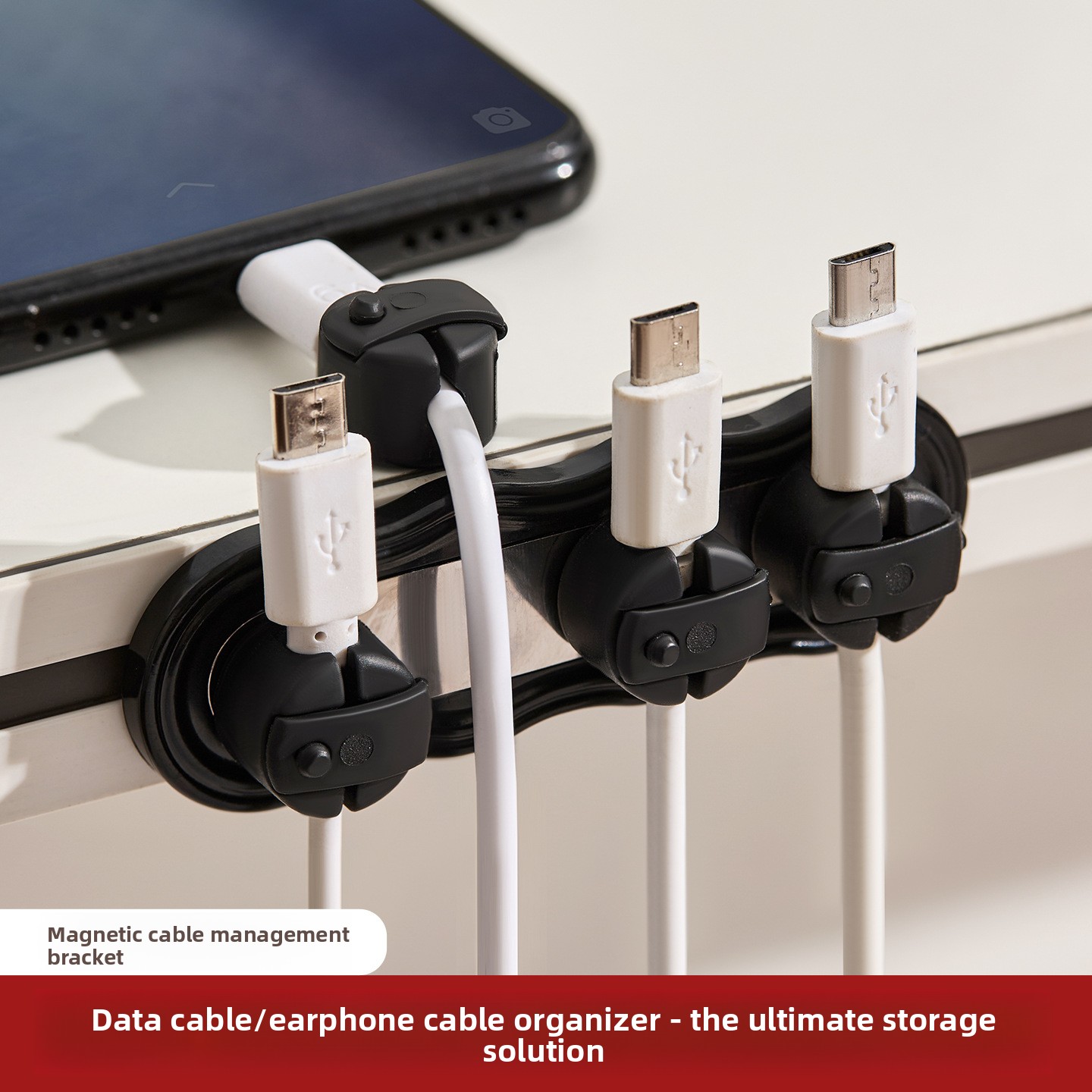 Cable Organizer Magnetic - Organizador de Cables Magnético Autoadhesivo, Soporte