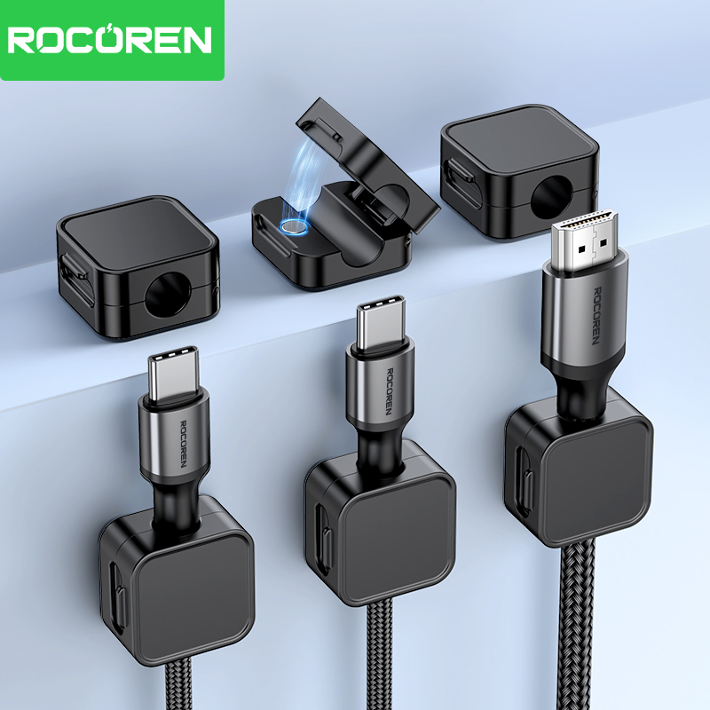 Cable Organizer Magnetic - Abrazadera de cable magnética Rocoren, abrazadera