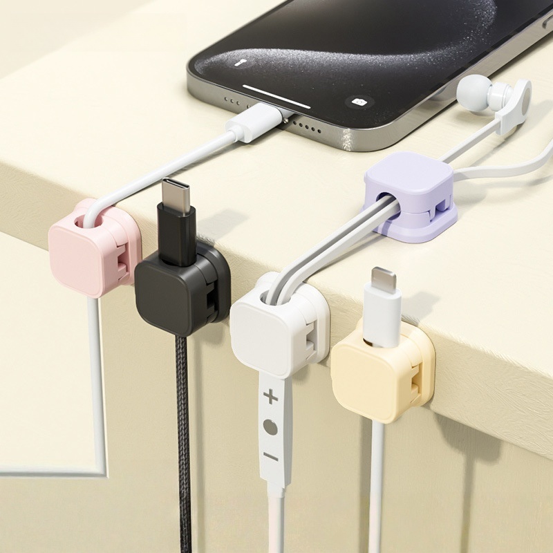 Cable Organizer Magnetic - Clips Magnéticos Multicolores para Organización de