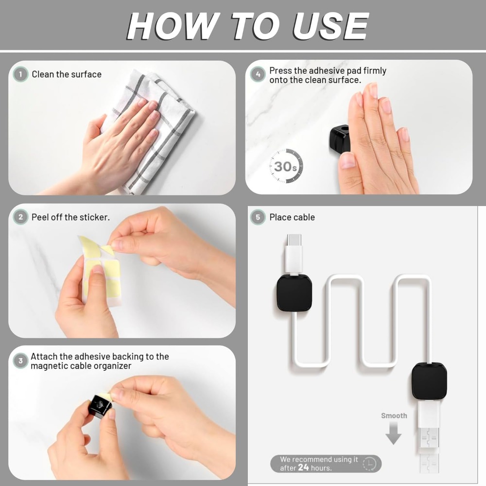 Clips Magnéticos para Cables:  - Cable Organizer Magnetic reseña y precio