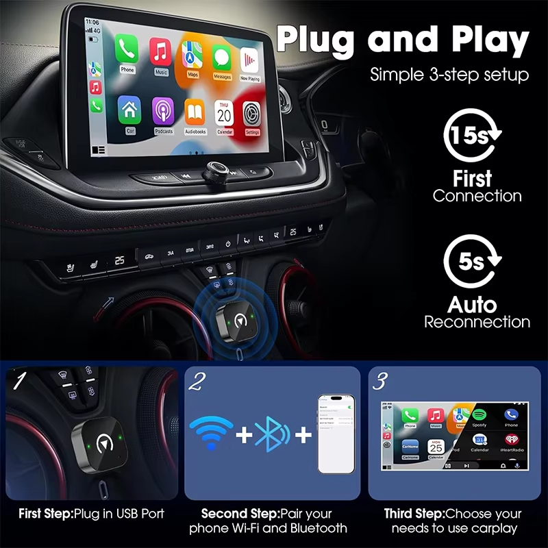 Adaptador Inalámbrico CarPlay  - Phone Accessories Unique reseña y precio